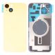 iPhone 14 Plus Back Rear Battery Cover Housing Door Replacement [With Large Camera Hole] [Glass with Metal Panel] [High Quality] [Yellow]