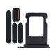 iPhone 15 / 15 Plus Side Buttons Set and Sim Card Tray Holder Replacement [Black]