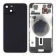iPhone 15 Plus Back Rear Battery Cover Housing Door Replacement [With Rear Camera Lens] [With MagSafe Magnet] [Glass with Metal Panel] [High Quality] [Black]