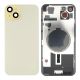 iPhone 15 Plus Back Rear Battery Cover Housing Door Replacement [With Rear Camera Lens] [With MagSafe Magnet] [Camera Ring and Rear Glass 2in1] [Glass with Metal Panel] [Yellow]