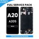 Samsung Galaxy A20 (A205) 2019 OLED Screen Replacement with Digitizer Assembly [With Frame] [Service Pack] [Black]