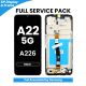 Samsung Galaxy A22 5G A226 OLED Screen Replacement with Digitizer Assembly [With Frame] [Service Pack] [Black]