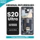 Samsung Galaxy S20 5G Ultra G988 LCD Screen Replacement with Digitizer Assembly [With Frame] [Original Refurbished] [Cosmic Black]