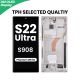 [000] Samsung Galaxy S22 Ultra S908 OLED Screen Replacement with Digitizer Assembly [With Frame] [Aftermarket] [Phantom White]
