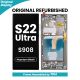 Samsung Galaxy S22 Ultra S908 OLED Screen Replacement with Digitizer Assembly [With Frame] [Original Refurbished] [Phantom Black]
