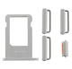 [000] iPhone 6S Side Buttons Set and Sim Card Tray Holder Nano Slot Space Replacement [Silver]